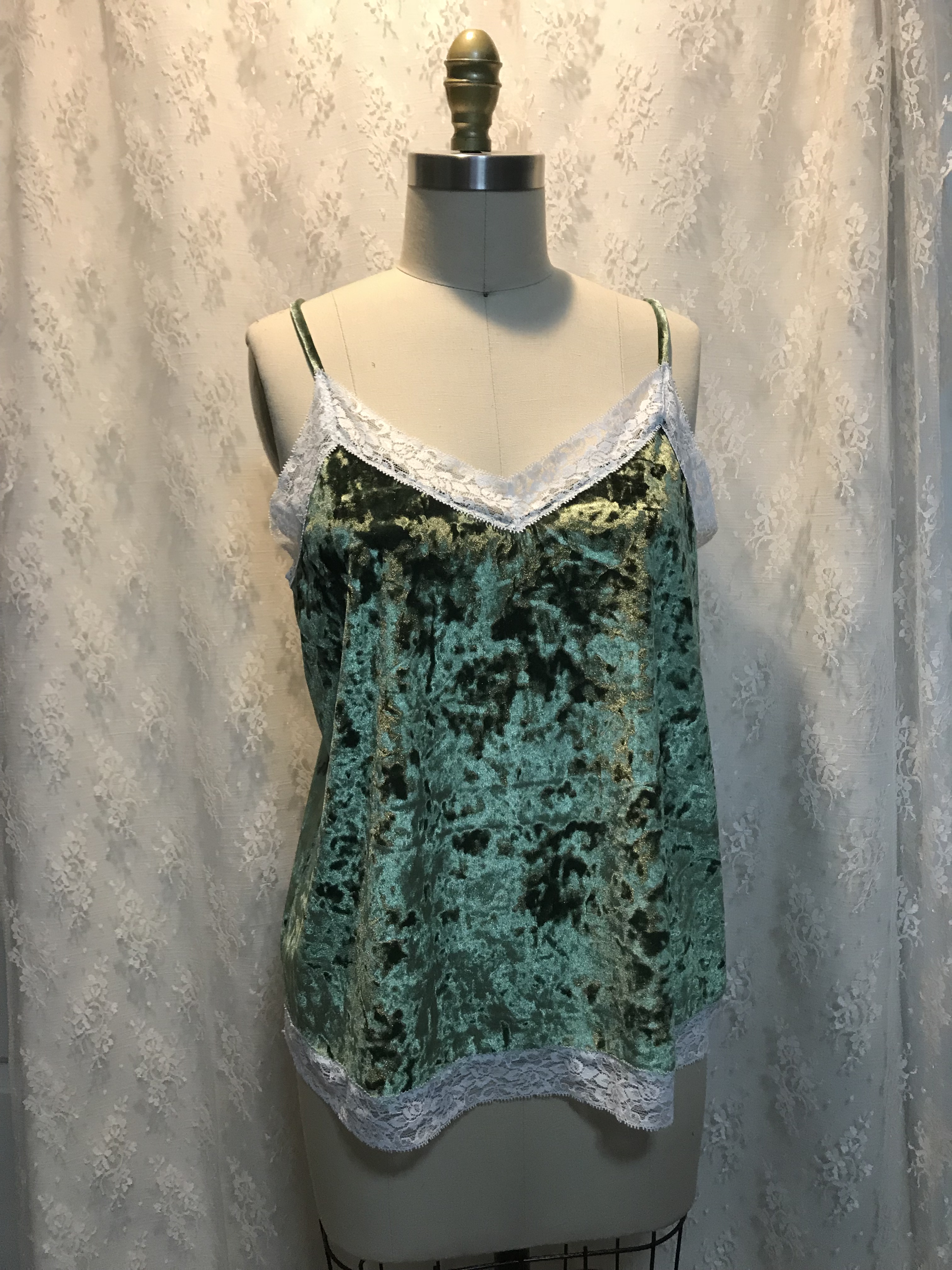 Fake It – Anthropologie Lace-Trimmed Velvet Cami