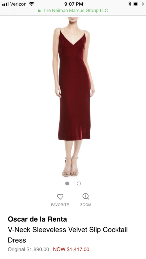 Oscar de la renta red online velvet